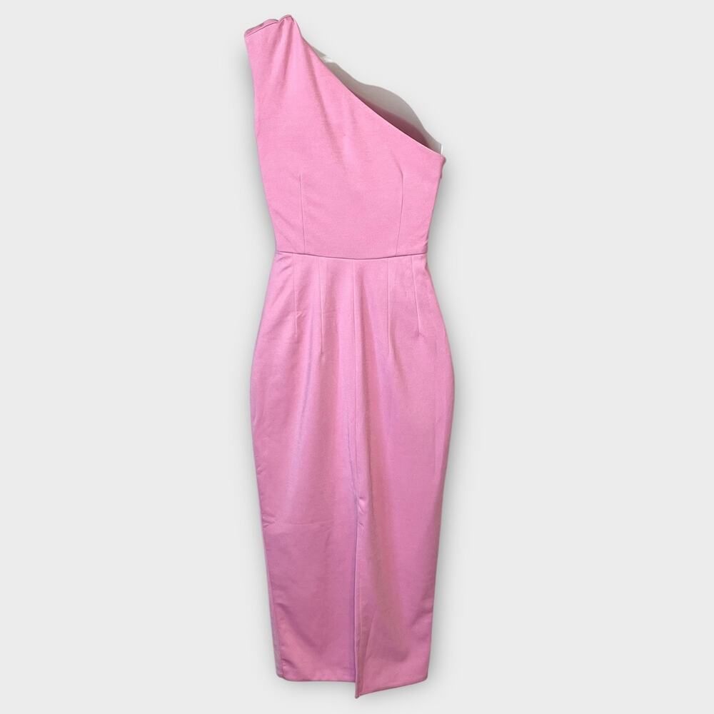 Hello Molly One-Shoulder Midi Dress in Pink - Picture 3 of 7